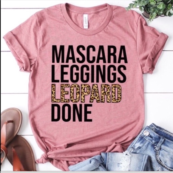 Trindy Clozet Boutique Tops - Graphic Mascara Leopard Leggings Done Tee